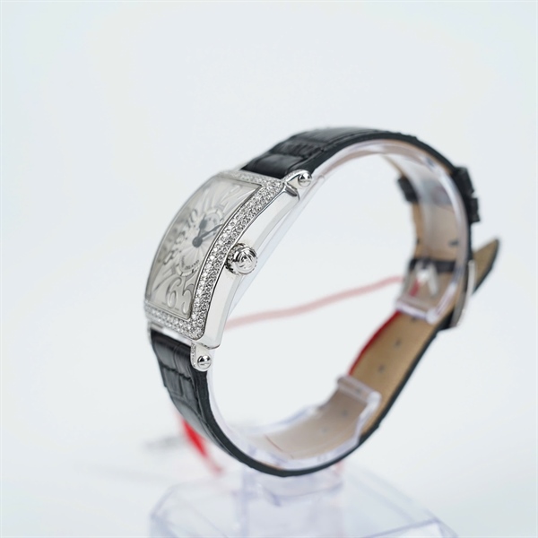 Đồng hồ Franck Muller mặt vuông đính kim dây đen kim zin sz25.2 (HN) KG+