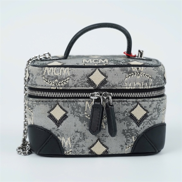 Túi MCM Vanity xám trắng sz13 (TT) KG+