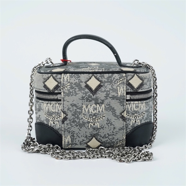 Túi MCM Vanity xám trắng sz13 (TT) KG+