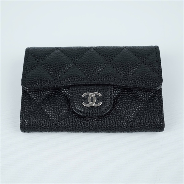 Ví Chanel đen khóa bạc (TT) KG+