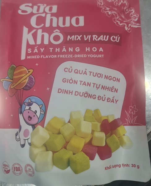 Sữa chua sấy thăng hoa (Mix vị Rau Củ) túi 10 viên 30g