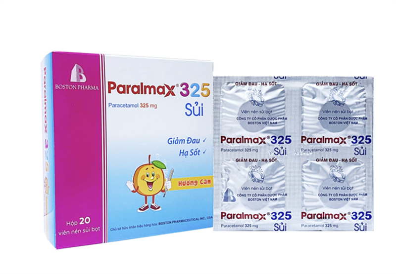 Paralmax Paracetamol 325mg vị cam Boston (h/20v sủi)