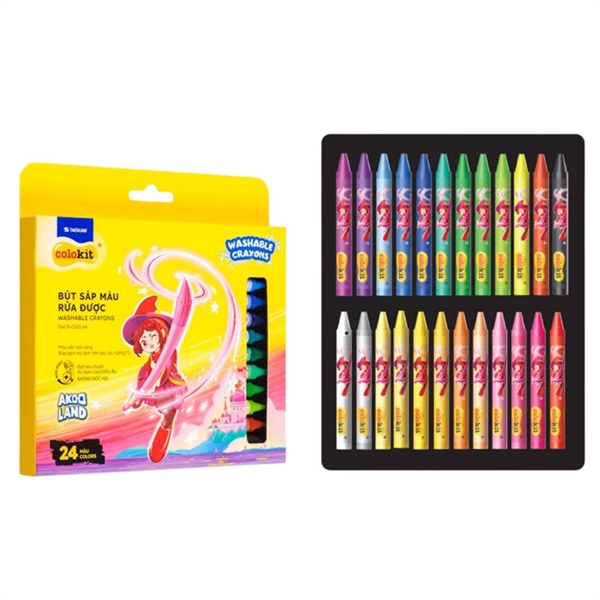 Bút sáp rửa được Thiên Long24M SWCR-C003/AK