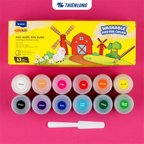 Màu nước rửa được Thiên Long 12 màu SWPC002