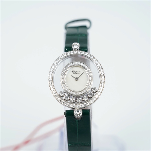 Đồng hồ Chopard dây xanh vàng trắng kim zin (1713871) sz23.7 (HC) KG+