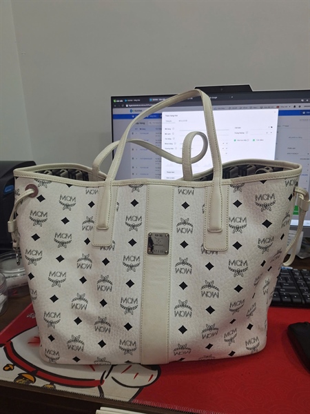Túi MCM Tote trắng kèm ví sz36-44 (BQ) KG+