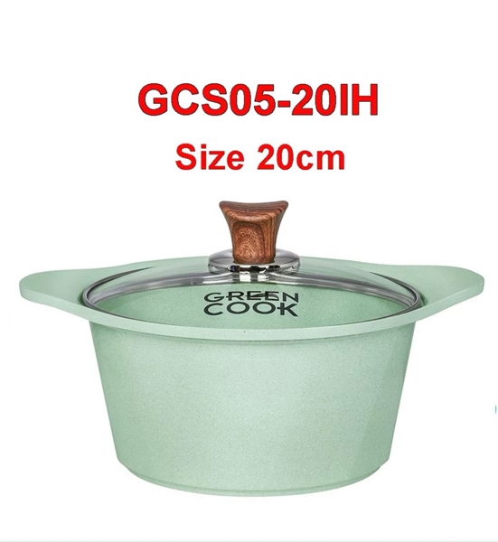 Nồi Đúc Ceramic Vân Đá Greencook 20CM GCS05 ( Thùng 8 )