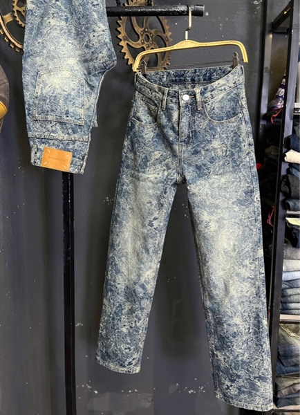 Jean Dài QCCC- M9357 xanh họa tiết