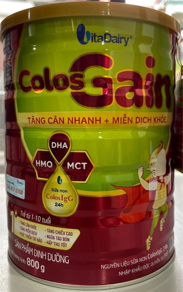 Sữa Colos Gain 1+ Tăng cân nhanh, miễn dịch khoẻ (Cho trẻ từ 1-10 tuổi) 800g - VitaDairy