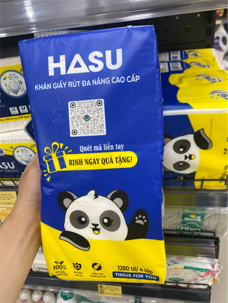Giấy rút đa năng Hasu gói 1280 tờ *4 lớp