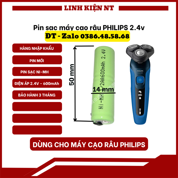 Pin Máy Cạo Râu PHILIPS 2,4v