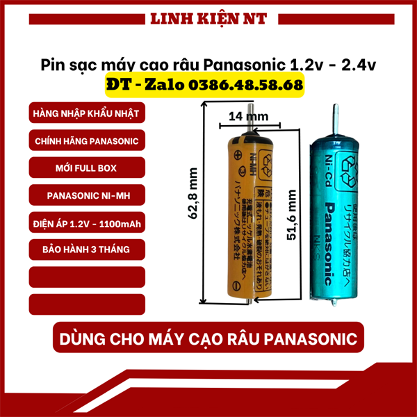 Pin Máy Cạo Râu Panasonic Chính Hãng, 1,2v 1100mAh