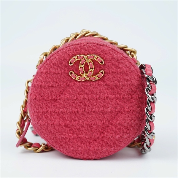 Túi Chanel tròn đeo chéo hồng (30637528) sz12 (BQ) KG+