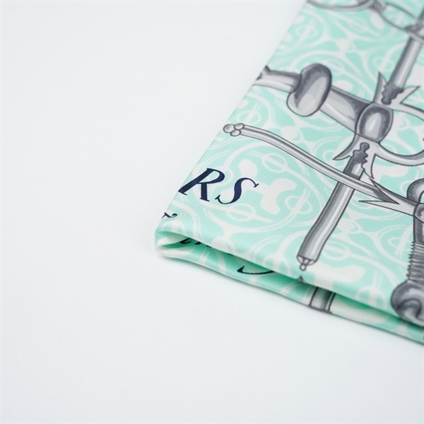 Khăn Hermes xanh họa tiết sz67x88 (BQ) KG+