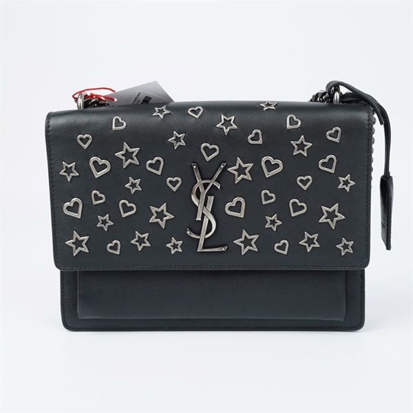 Túi YSL đen đính start& heart sz22 (BQ) KG+