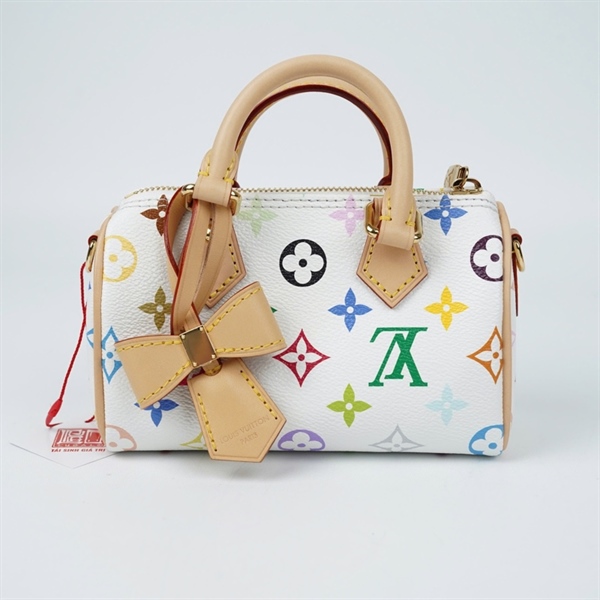 Túi LV Speedy trắng họa tiết Multicolor sz17 (BQ) KG+