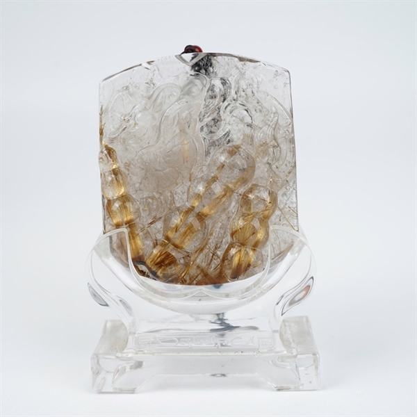 Mặt rồng thạch anh tóc nâu kèm đế 342645 KG+