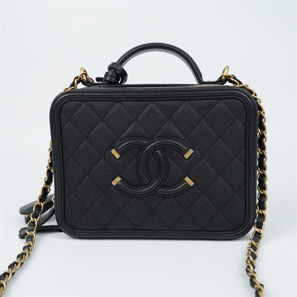 Túi Chanel Vanity đen (24869743) sz20 (BQ) KG+
