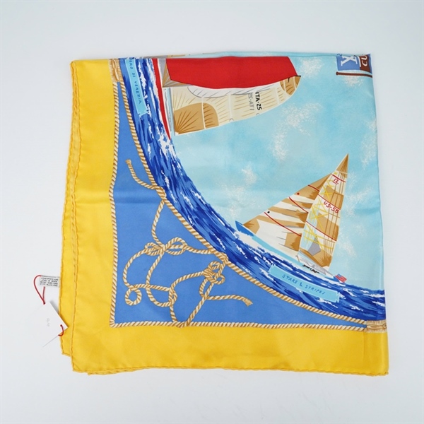 Khăn LV xanh in hình thuyền sz84x87 (BQ) KG+