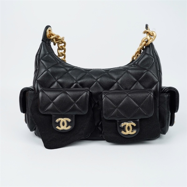 Túi Chanel Hobo Cargo đen (K5478C14) sz23 (BQ) KG+