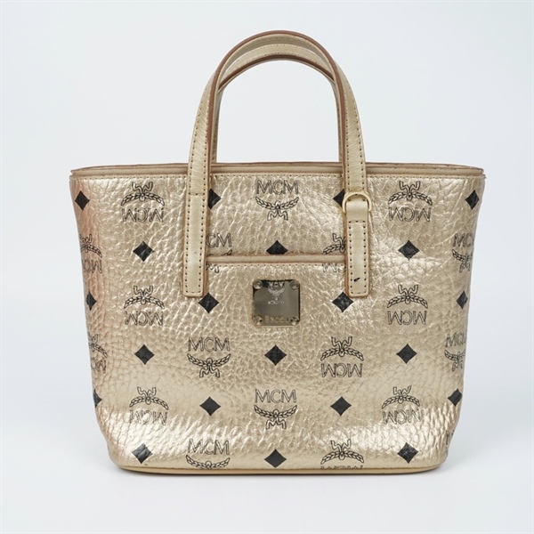 Túi MCM Tote mini vàng ánh kim sz19-23 (BQ) KG+
