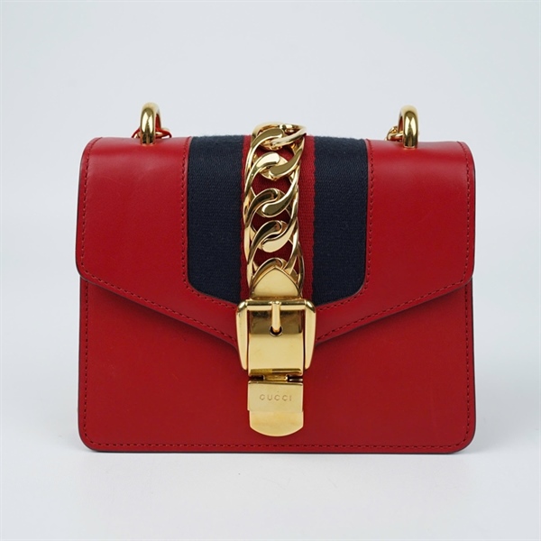 Túi GG Sylvie đỏ (431666-498879) sz18 (BQ) KG+