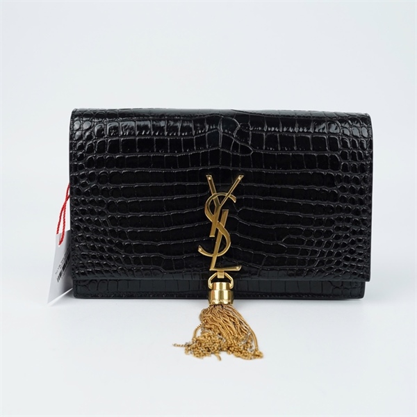 Túi YSL Kate đen da cá sấu sz19 (BQ) KG+