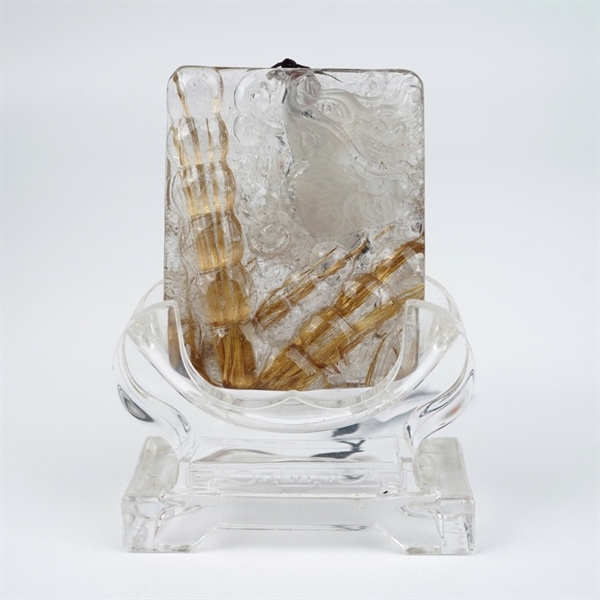 Mặt rồng thạch anh tóc nâu kèm đế 262858 KG+