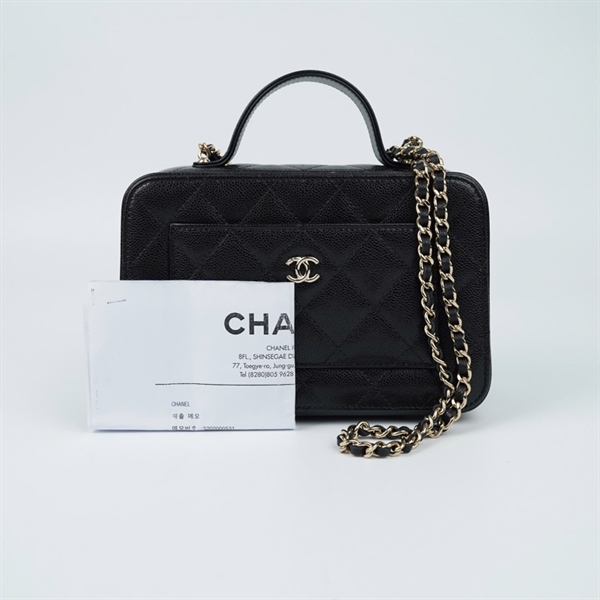 Túi Chanel Vanity đen (X48A9NX7) sz19 (BQ) KG+