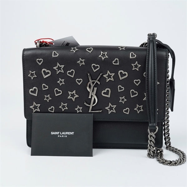 Túi YSL đen đính start& heart sz22 (BQ) KG+