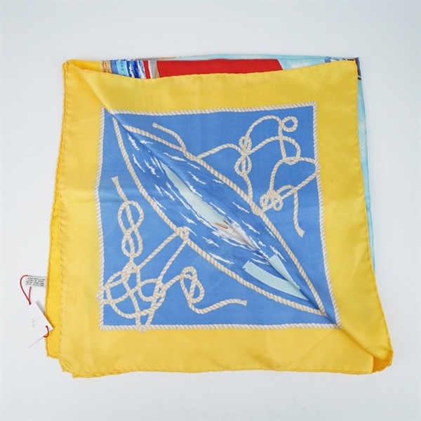 Khăn LV xanh in hình thuyền sz84x87 (BQ) KG+