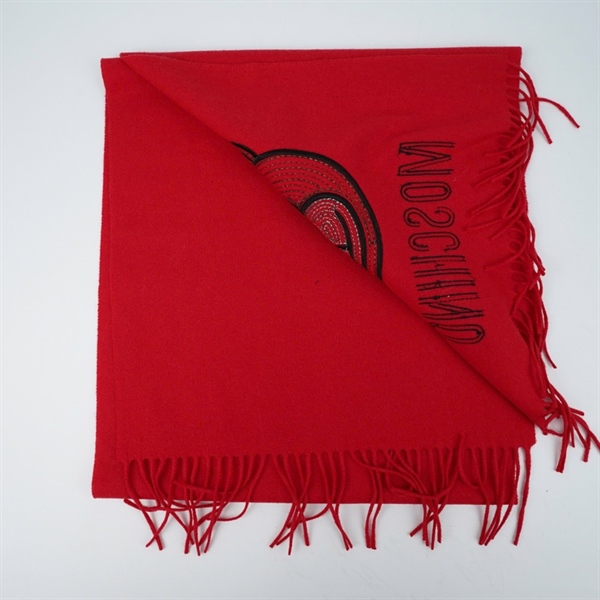 Khăn Moschino đỏ in hình gấu sz38x162 (BQ) KG+