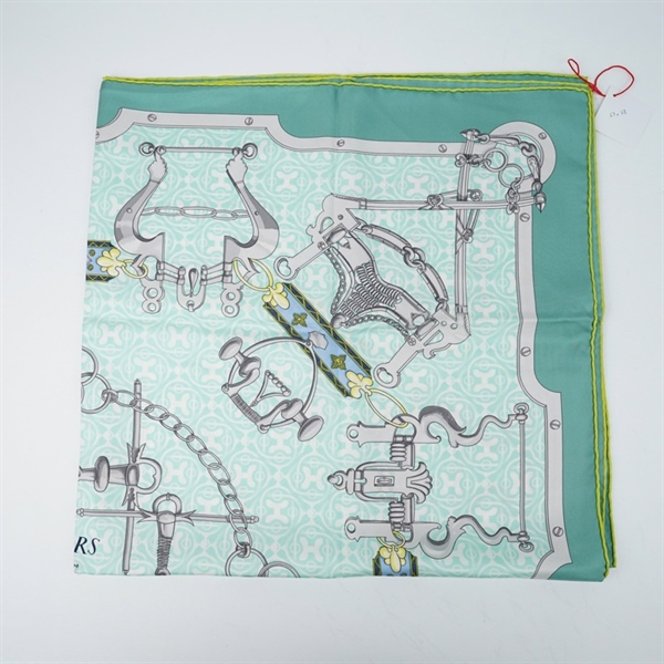 Khăn Hermes xanh họa tiết sz67x88 (BQ) KG+