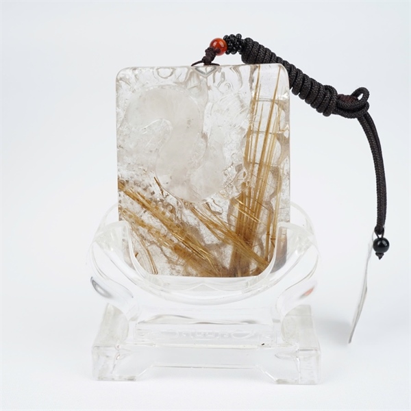 Mặt rồng thạch anh tóc nâu kèm đế 262858 KG+