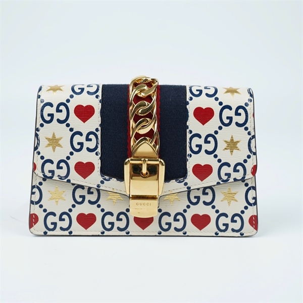 Túi GG Sylvie trắng (494646-0416) sz16 (BQ) KG+