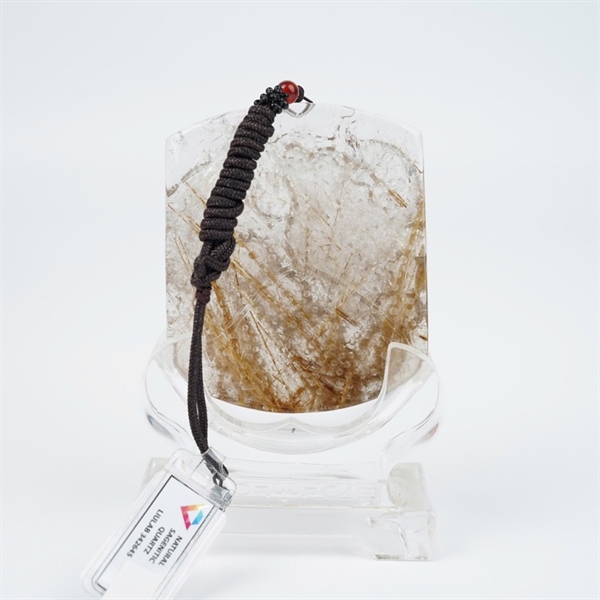 Mặt rồng thạch anh tóc nâu kèm đế 342645 KG+