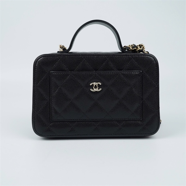 Túi Chanel Vanity đen (X48A9NX7) sz19 (BQ) KG+