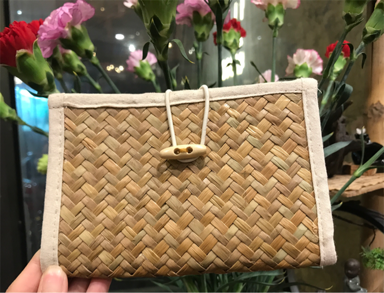 Ví cói viền vải