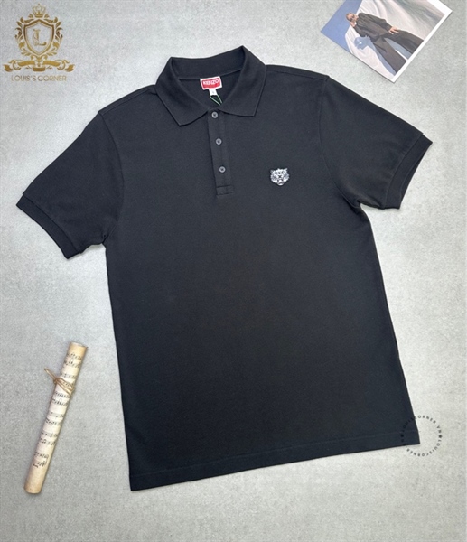 Polo Kenzo đen tag hổ trắng chữ lưng