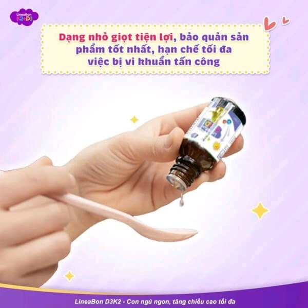 TPBVSK LineaBon K2 + D3 nhỏ giọt , quét tích điểm trên Vỏ hộp ( MẪU MỚI )