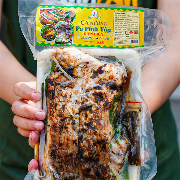 Cá trắm khúc nướng Tây Bắc