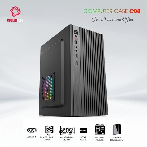 Case văn phòng Coolerplus CPC C08 - Màu Đen