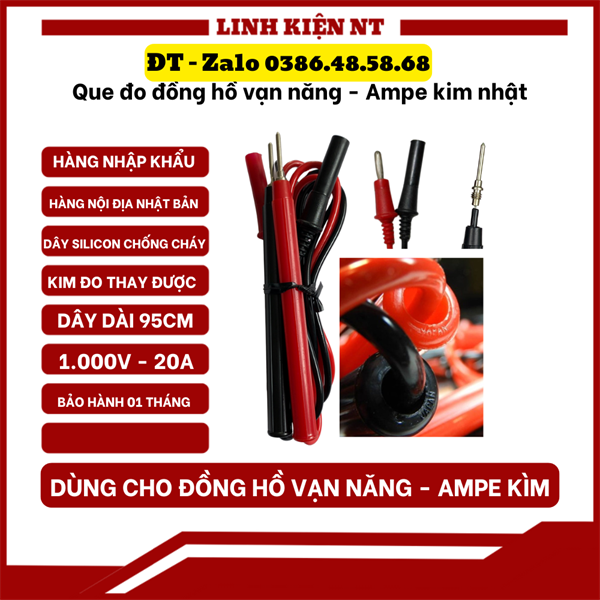 Que đo đồng hồ vạn năng, dây đo đồng hồ vạn năng, dây bắp chuối ( japan )