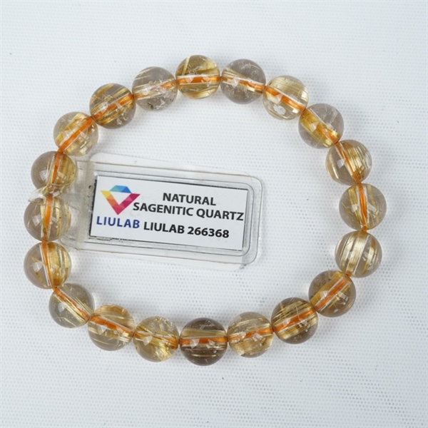 Vòng tay tóc vàng 20hạt 266368 kt10.03-9.50ly KG+