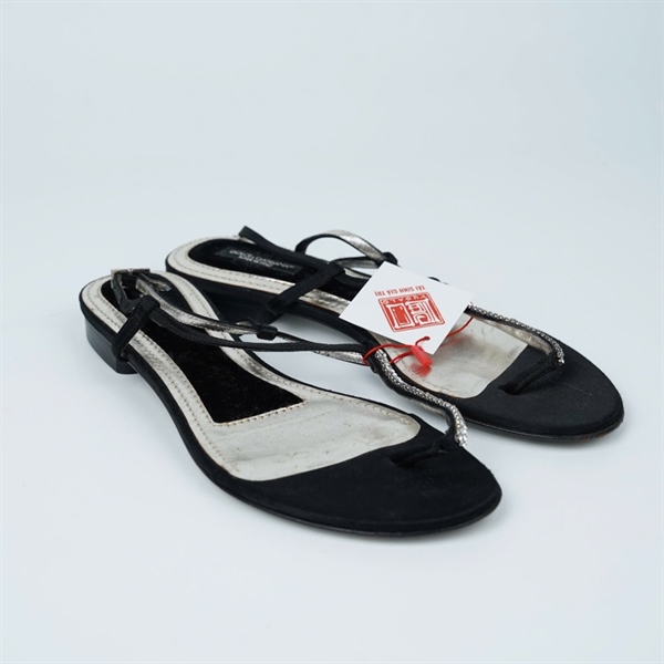 Giày D&G đen phối bạc sz36.5 (BQ) KG+