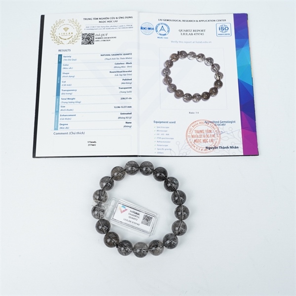 Vòng tay tóc đen 17hạt 479745 kt 12.96-12.51ly KG+