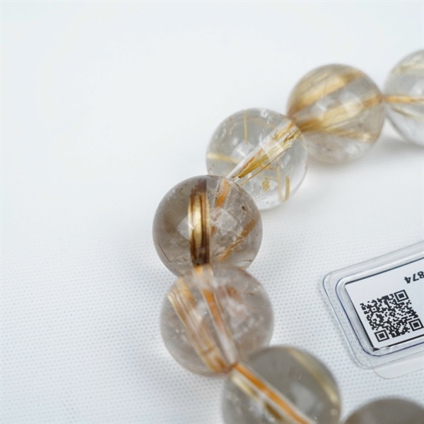 Vòng tay tóc vàng 13hạt 564874 kt 17.88-16.95ly KG+