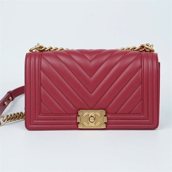 Túi Chanel Boy đỏ (29063245) sz25 (BMC) KG+