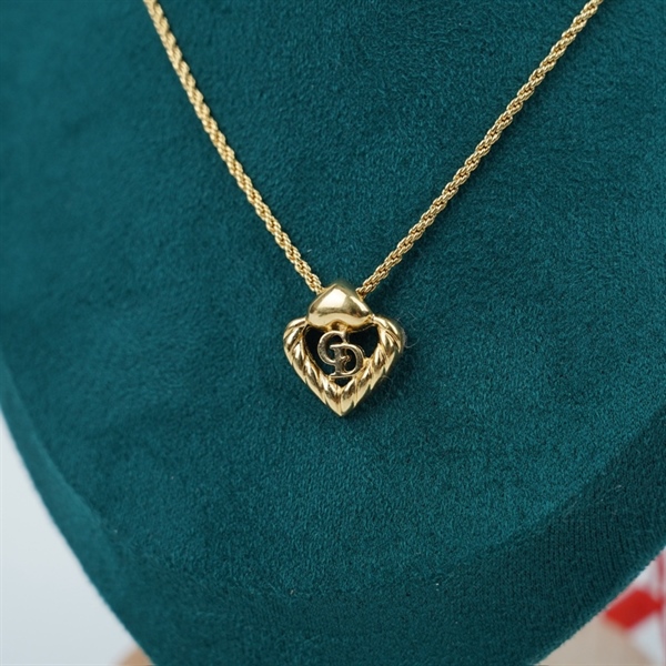 Dây chuyền Dior vàng mặt trái tim (BQ) KG+