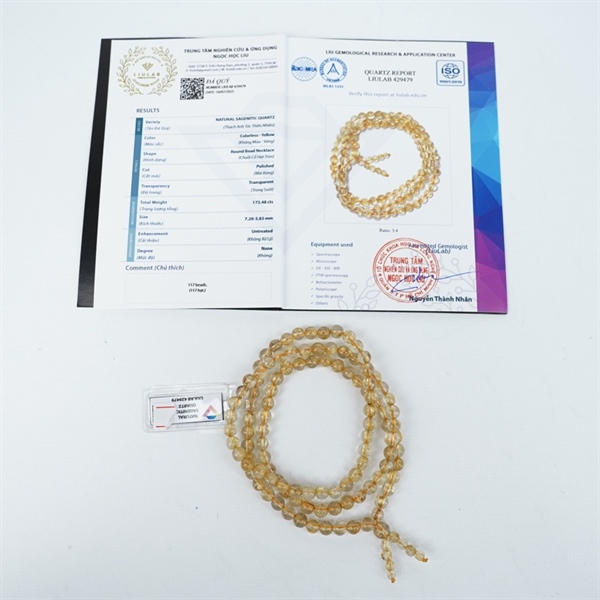 Chuỗi tóc vàng 117hạt 429479 kt7.20-3.83ly KG+